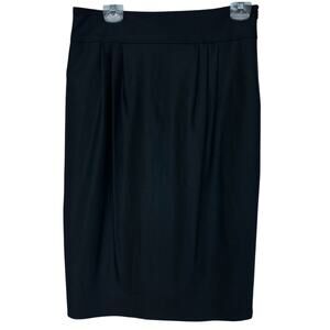 Vintage Burberry London Skirt Black Wool Cashmere Pencil Pleated Women's Size 8
